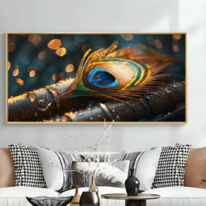Premium Peacock Feather Photo Glossy Photo frame 90 cm X 60 cm
