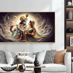 Premium Radha Krishna Glossy Photo frame 90 X 60 cm