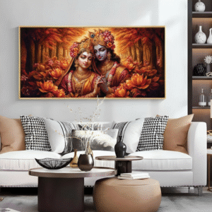 Premium Radha Krishna Glossy Photo frame 90 X 60 cm
